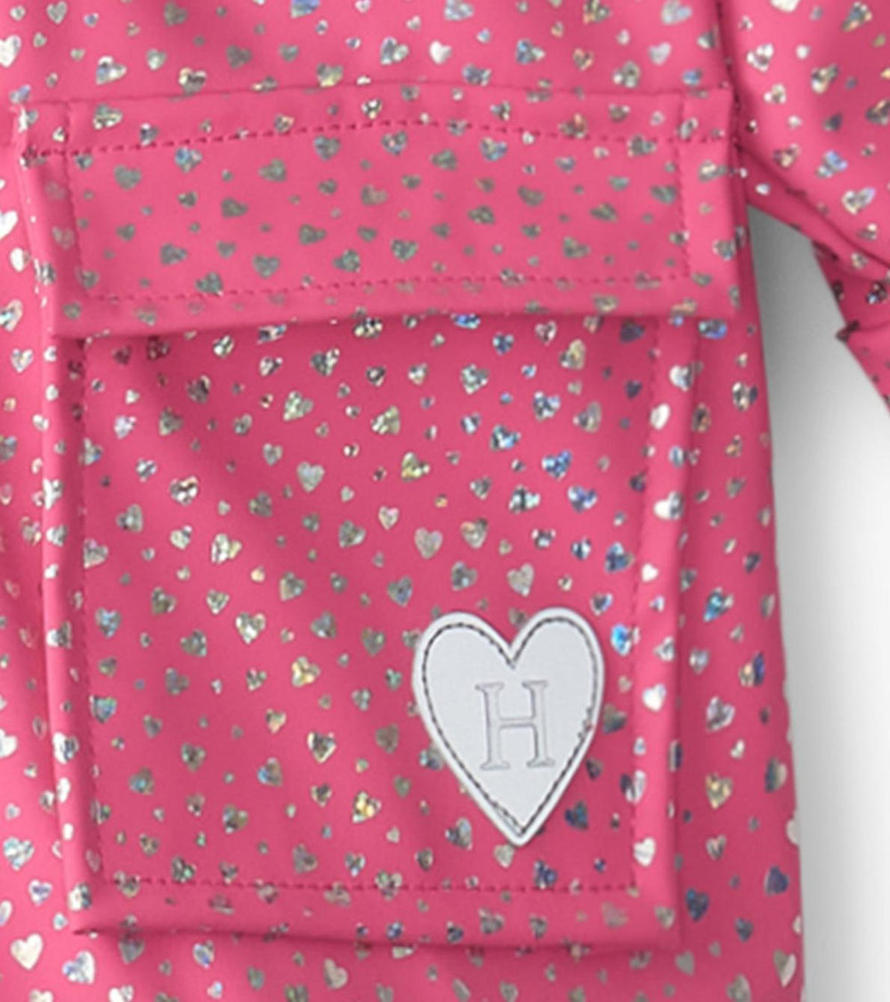 Hatley Rainwear | Baby &amp; Toddler Baby &amp; Toddler Girls Glitter Hearts Button-Up Rain Jacket