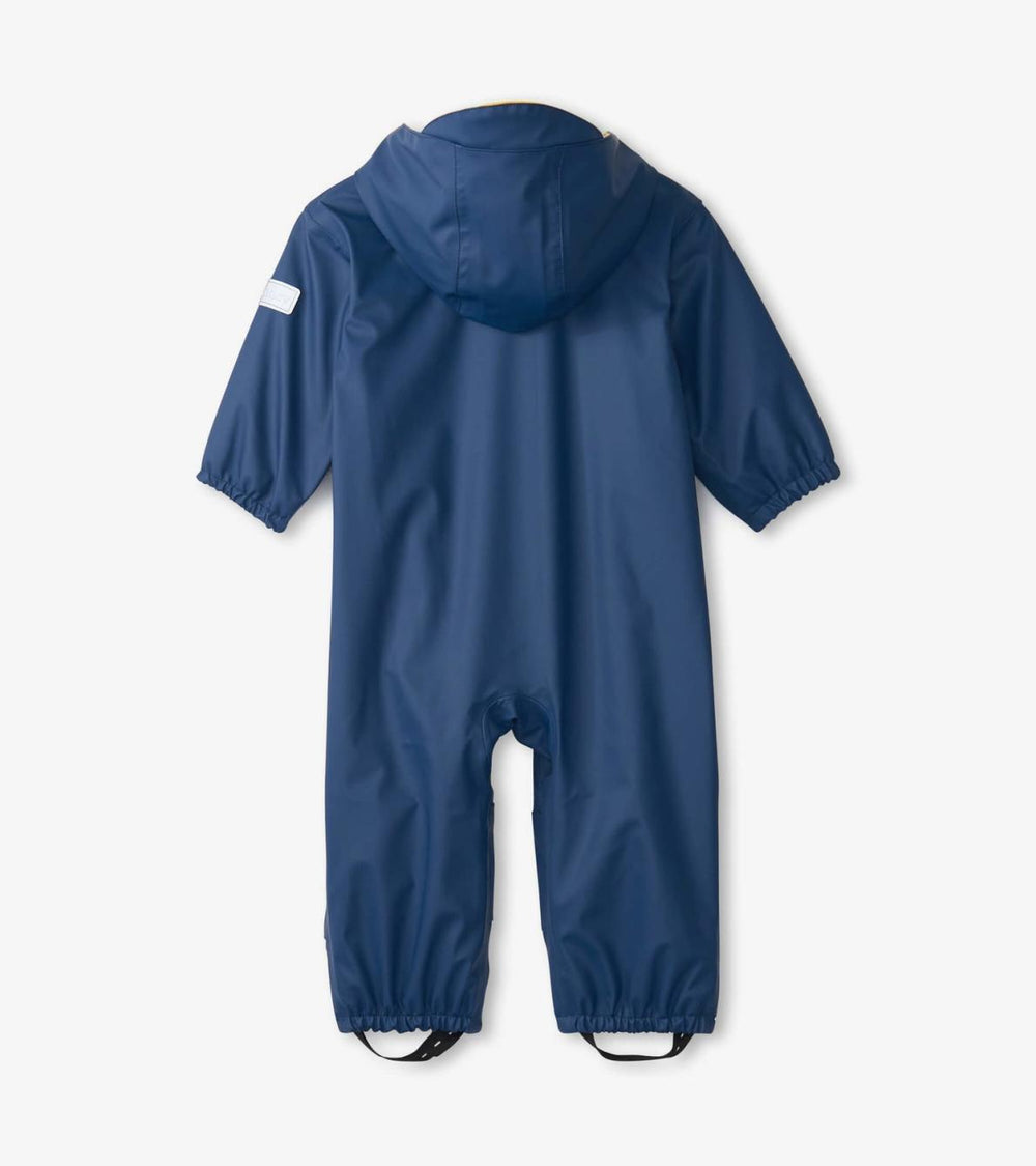 Hatley Rainwear | Baby &amp; Toddler Navy Terry Lined Baby Rain Suit