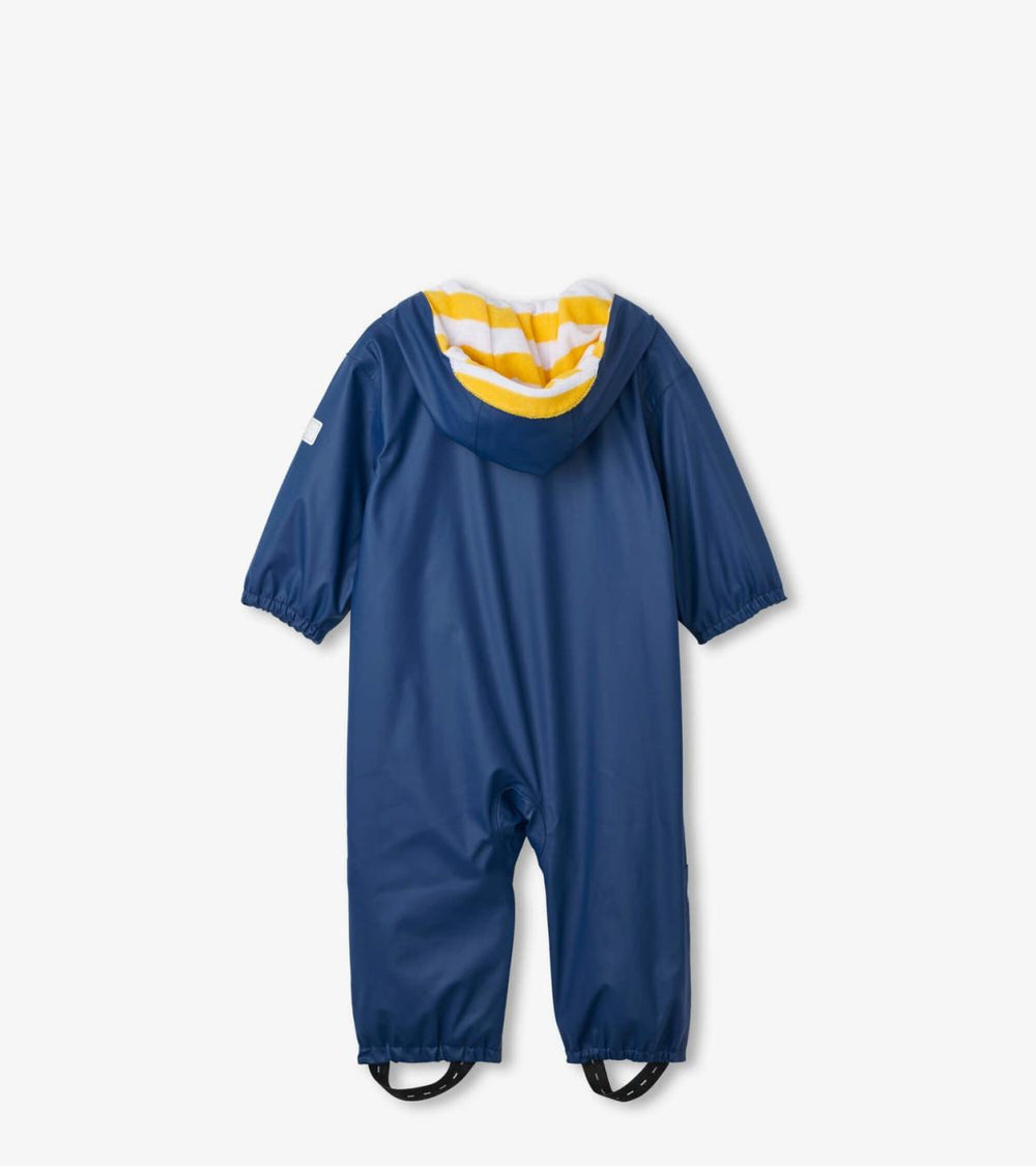 Hatley Rainwear | Baby &amp; Toddler Navy Terry Lined Baby Rain Suit