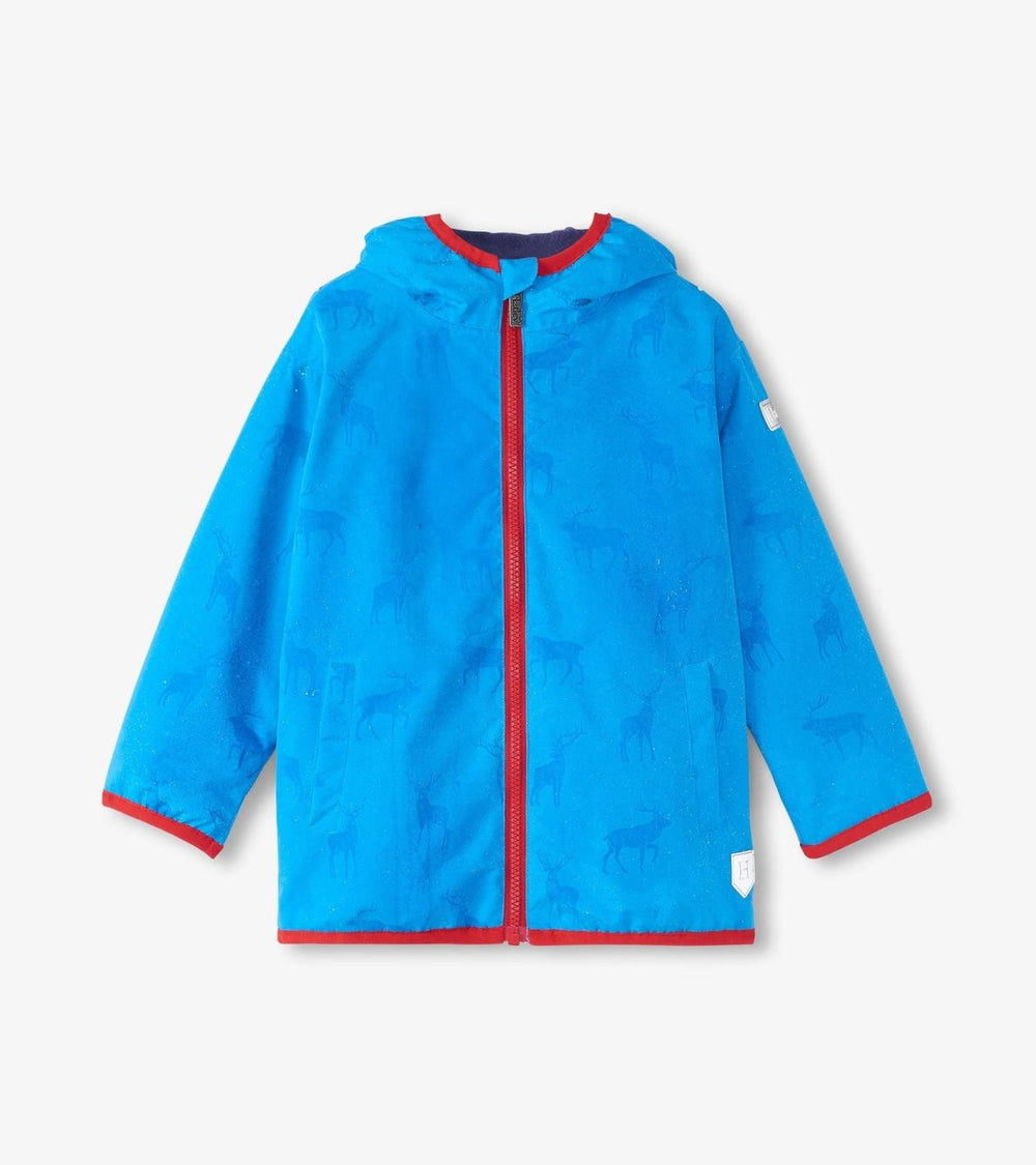 Hatley Rainwear | Boys Boys Blue Elks Zip-Up Lightweight Rain Jacket