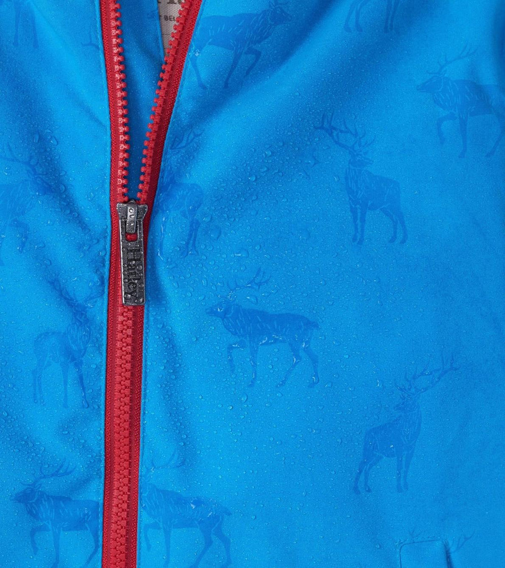 Hatley Rainwear | Boys Boys Blue Elks Zip-Up Lightweight Rain Jacket