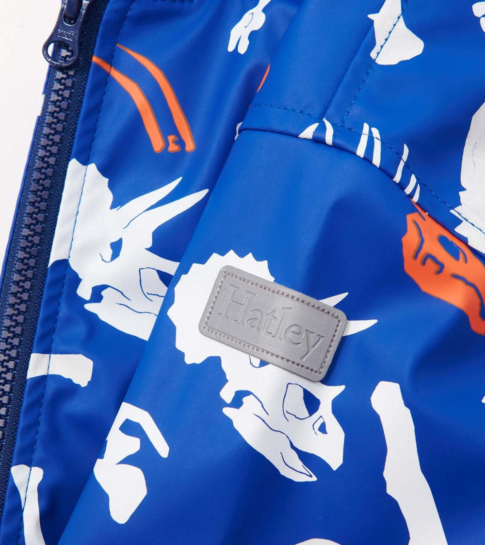 Hatley Rainwear | Boys Boys Dino Fossils Colour Changing Zip-Up Rain Jacket
