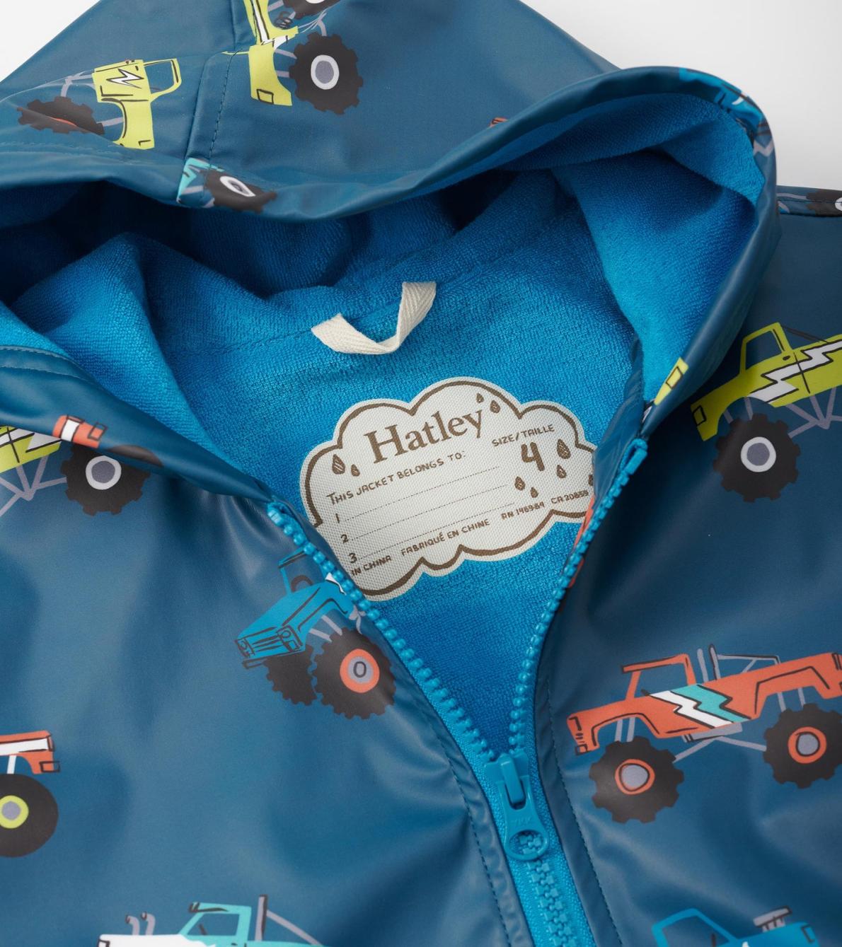 Hatley Rainwear | Boys Boys Monster Trucks Zip-Up Rain Jacket