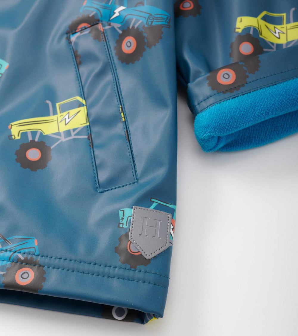 Hatley Rainwear | Boys Boys Monster Trucks Zip-Up Rain Jacket