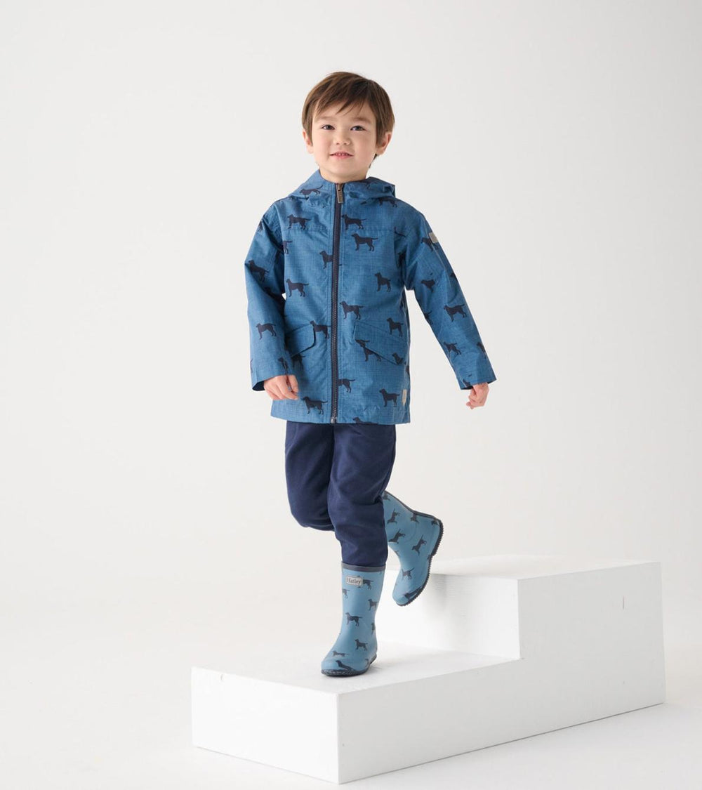 Hatley Rainwear | Boys Boys Preppy Dogs Zip-Up Lightweight Rain Jacket