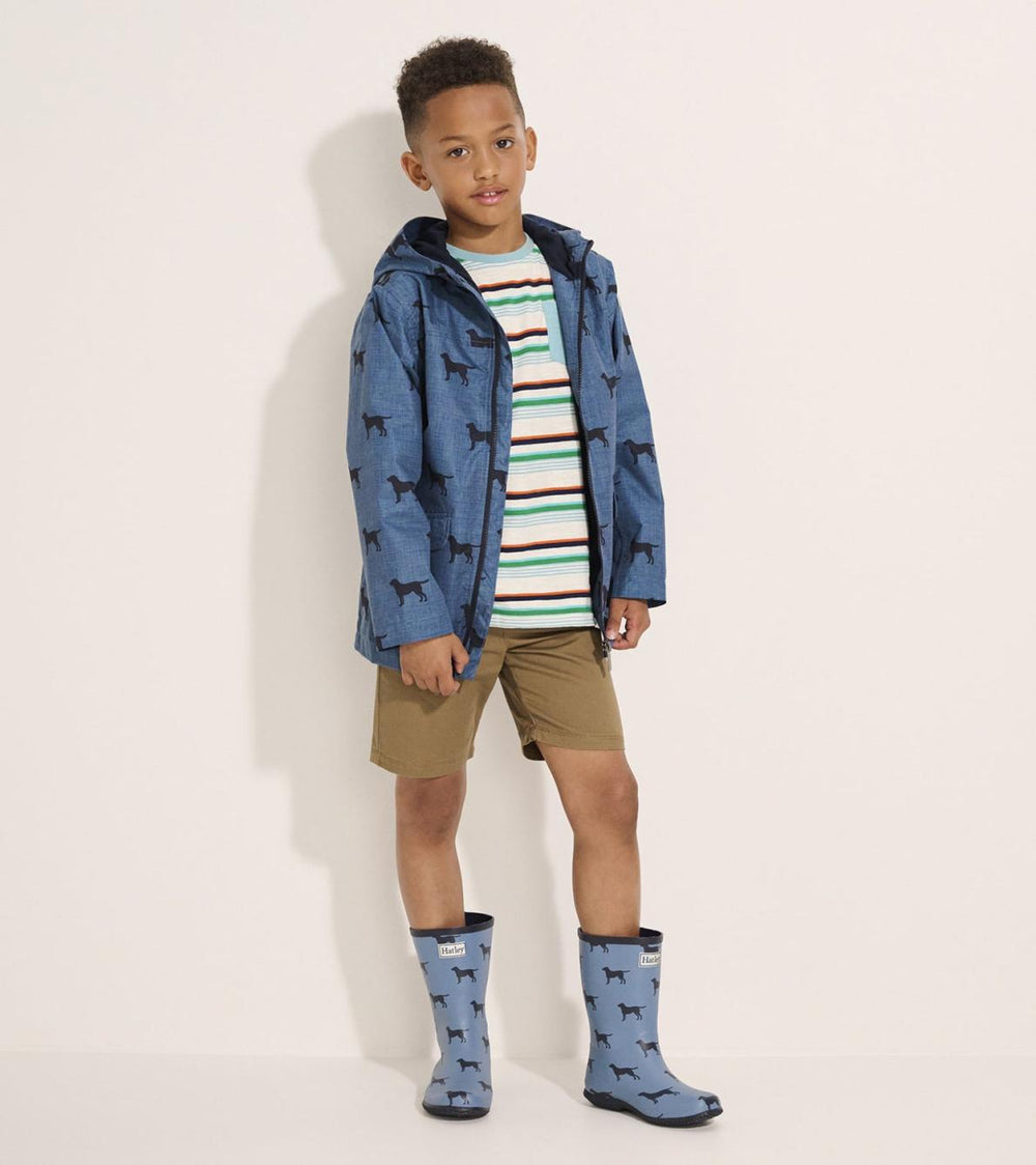 Hatley Rainwear | Boys Boys Preppy Dogs Zip-Up Lightweight Rain Jacket