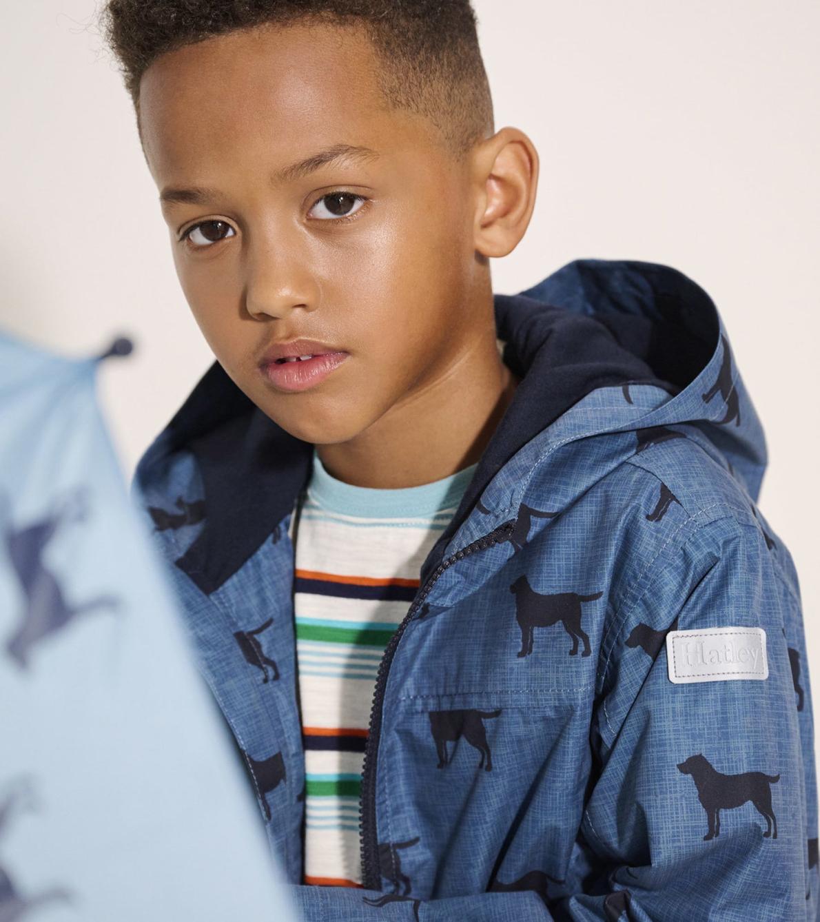 Hatley Rainwear | Boys Boys Preppy Dogs Zip-Up Lightweight Rain Jacket