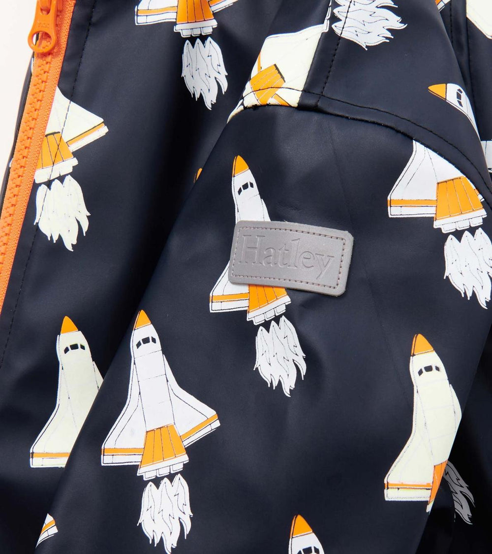 Hatley Rainwear | Boys Boys Space Shuttles Colour Changing Zip-Up Rain Jacket