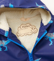 Hatley Rainwear | Boys Boys T-Rex Attack Sherpa Lined Zip-Up Rain Jacket