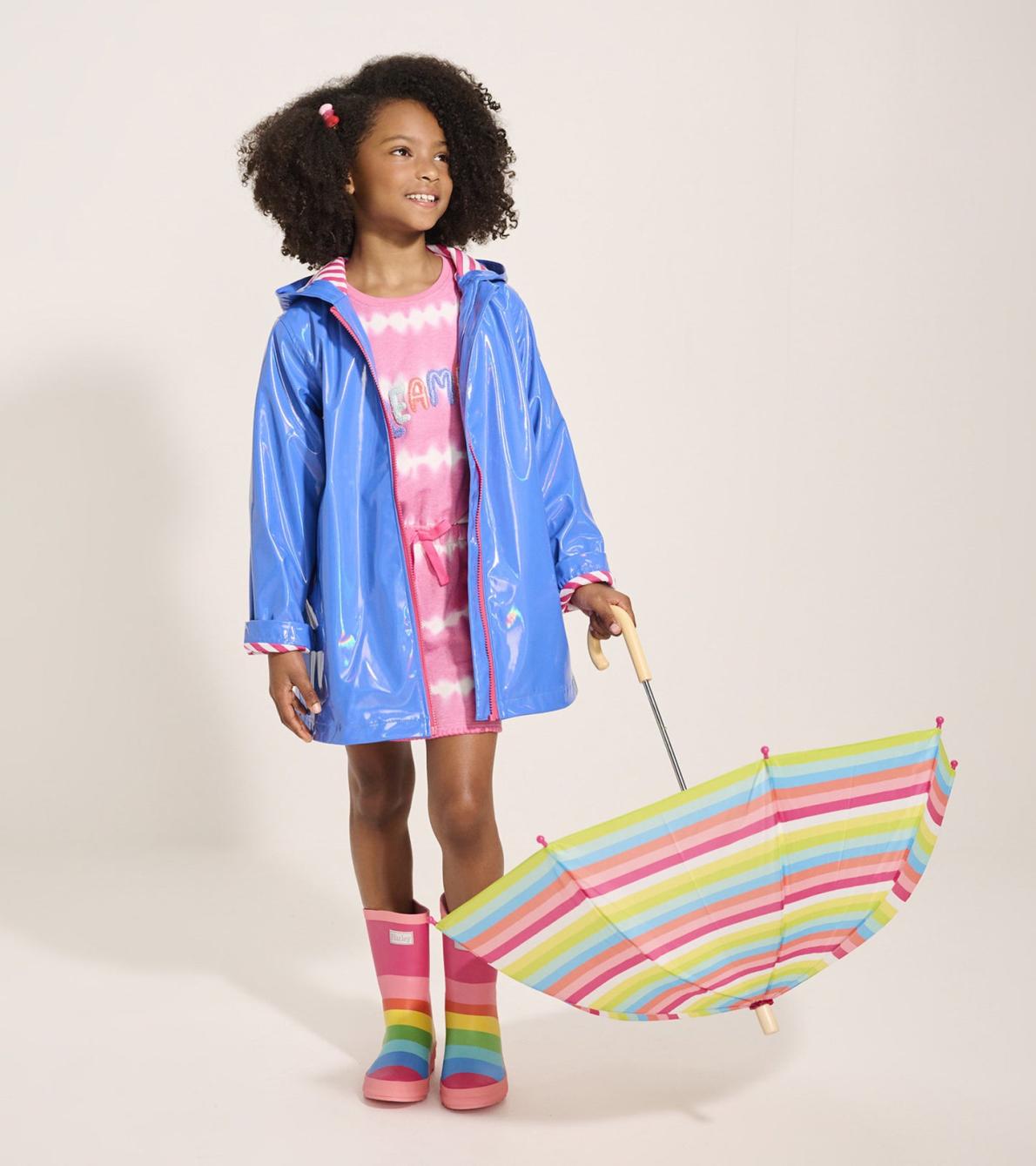 Hatley Rainwear | Girls Girls Blue Glitter Swing Jacket