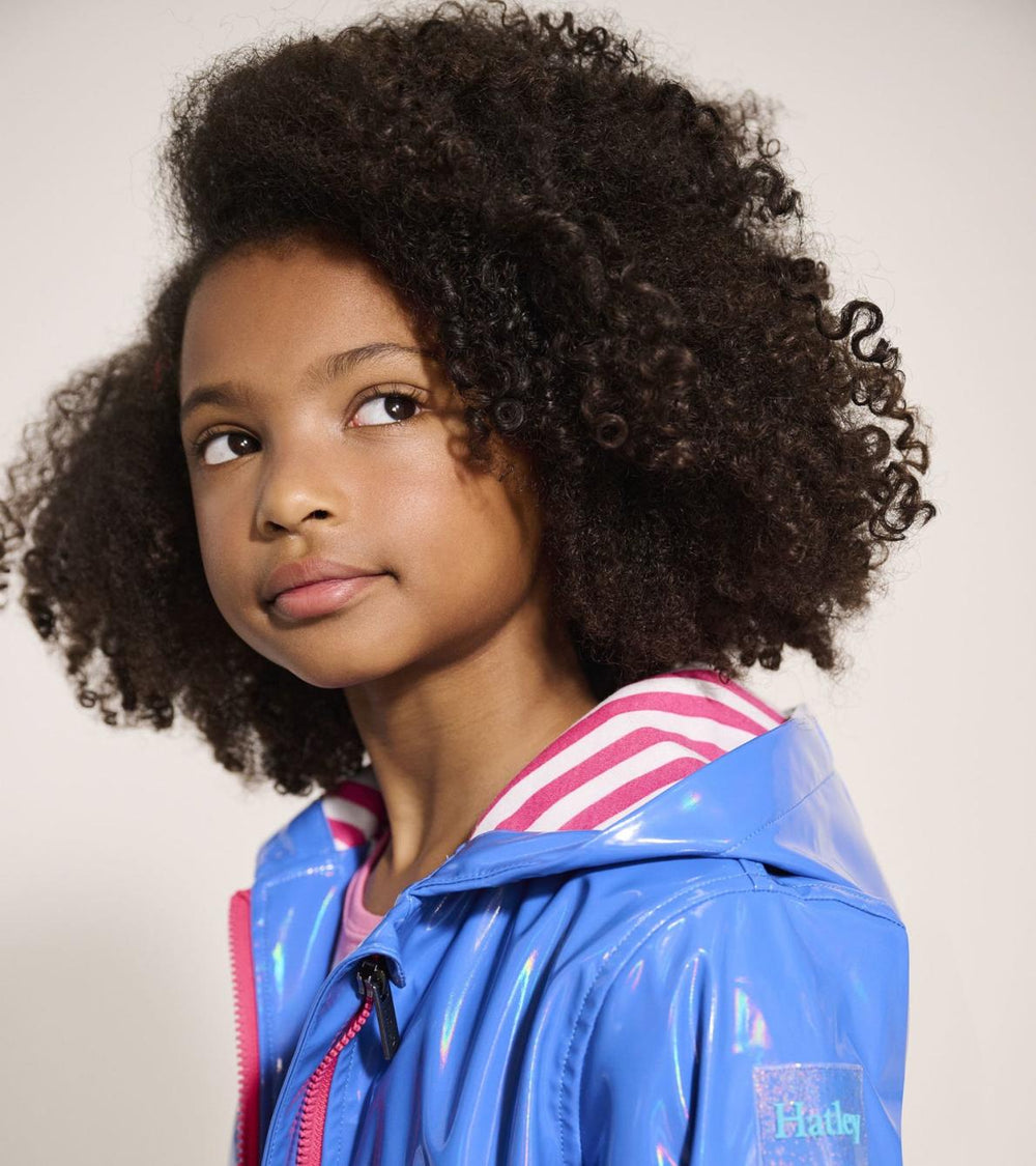 Hatley Rainwear | Girls Girls Blue Glitter Swing Jacket