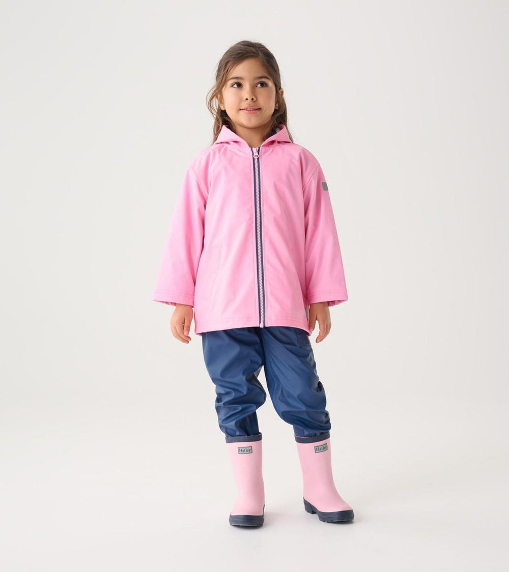 Hatley Rainwear | Girls Girls Classic Pink Zip-Up Rain Jacket