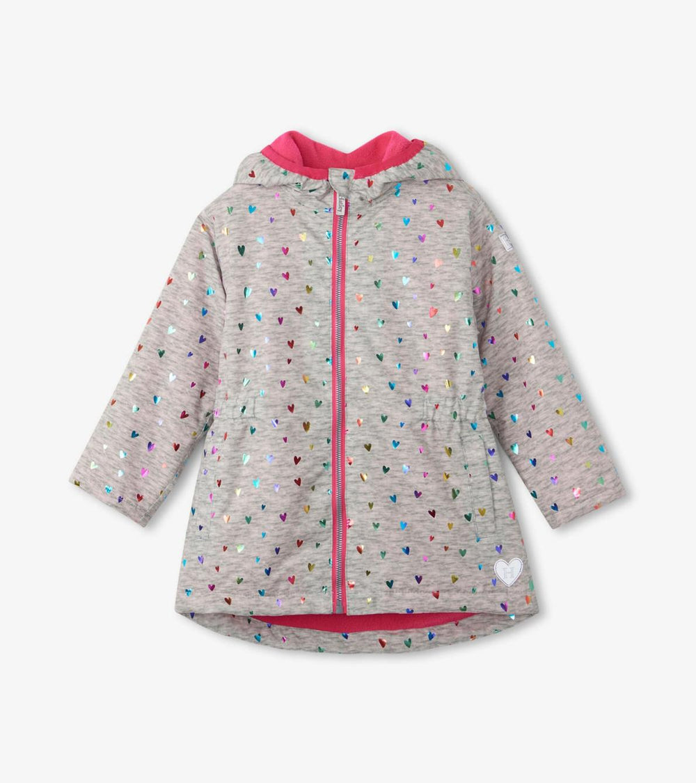 Hatley Rainwear | Girls Girls Confetti Hearts Zip-Up Lightweight Rain Jacket
