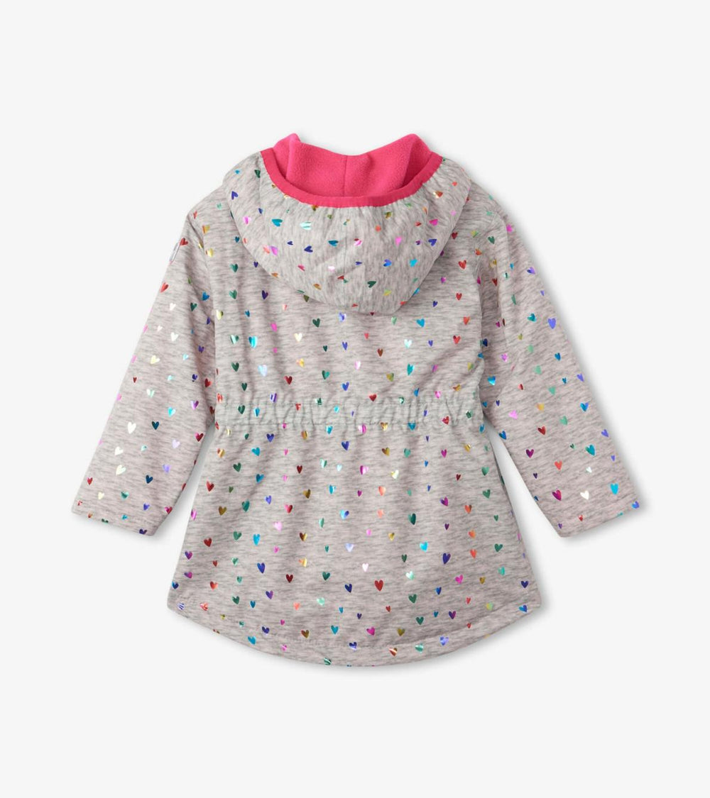 Hatley Rainwear | Girls Girls Confetti Hearts Zip-Up Lightweight Rain Jacket