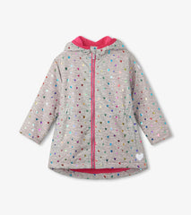 Hatley Rainwear | Girls Girls Confetti Hearts Zip-Up Lightweight Rain Jacket
