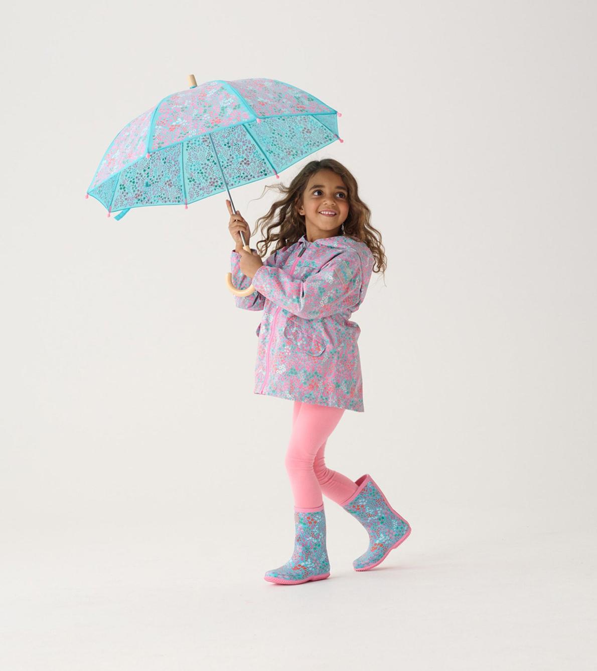 Hatley Rainwear | Girls Girls Ditsy Floral Zip-Up Lightweight Rain Jacket