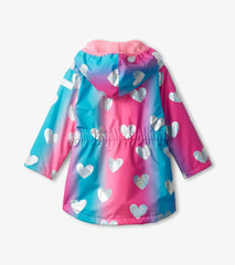 Hatley Rainwear | Girls Girls Fun Hearts Zip-Up Lightweight Rain Jacket
