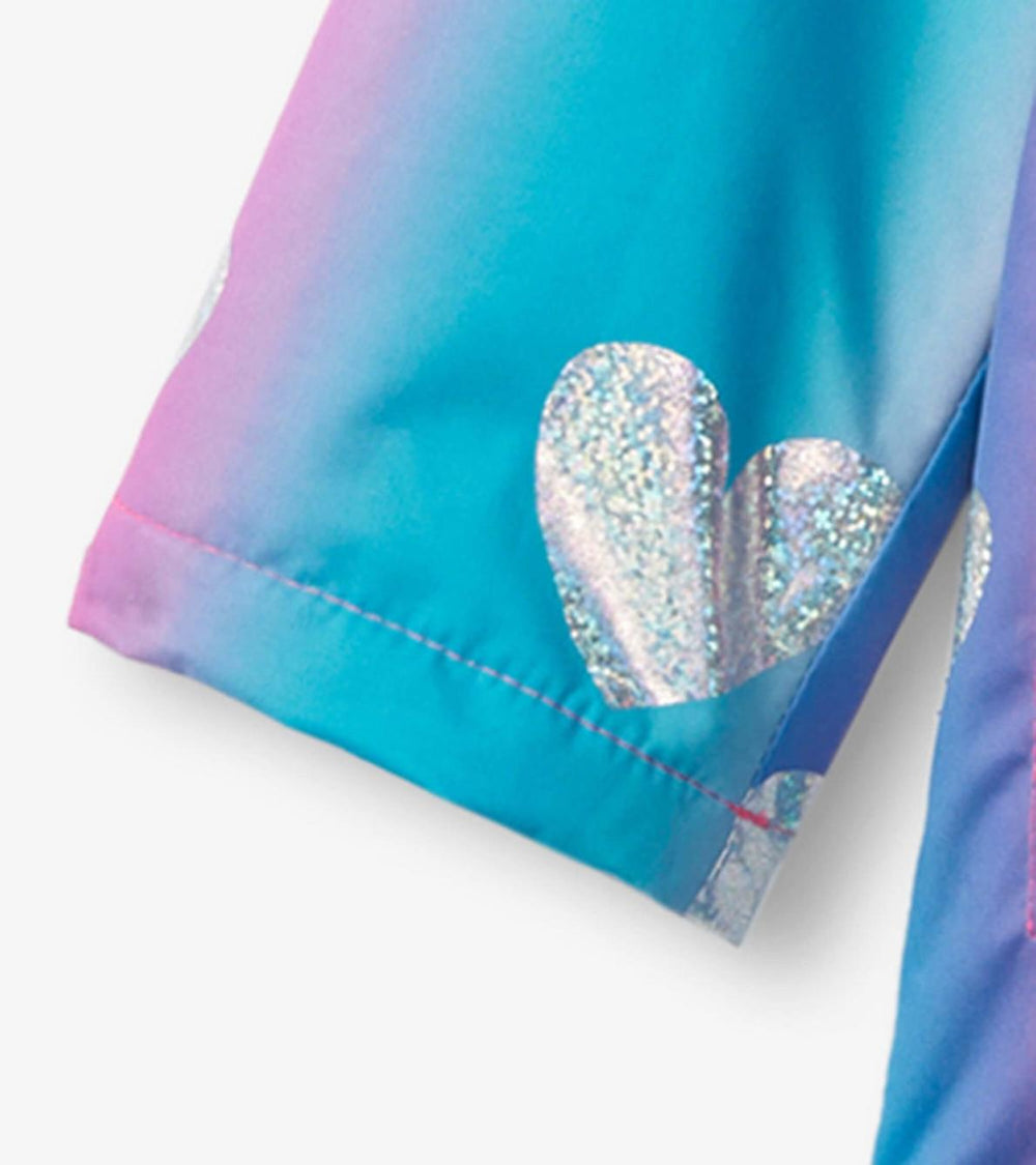 Hatley Rainwear | Girls Girls Fun Hearts Zip-Up Lightweight Rain Jacket