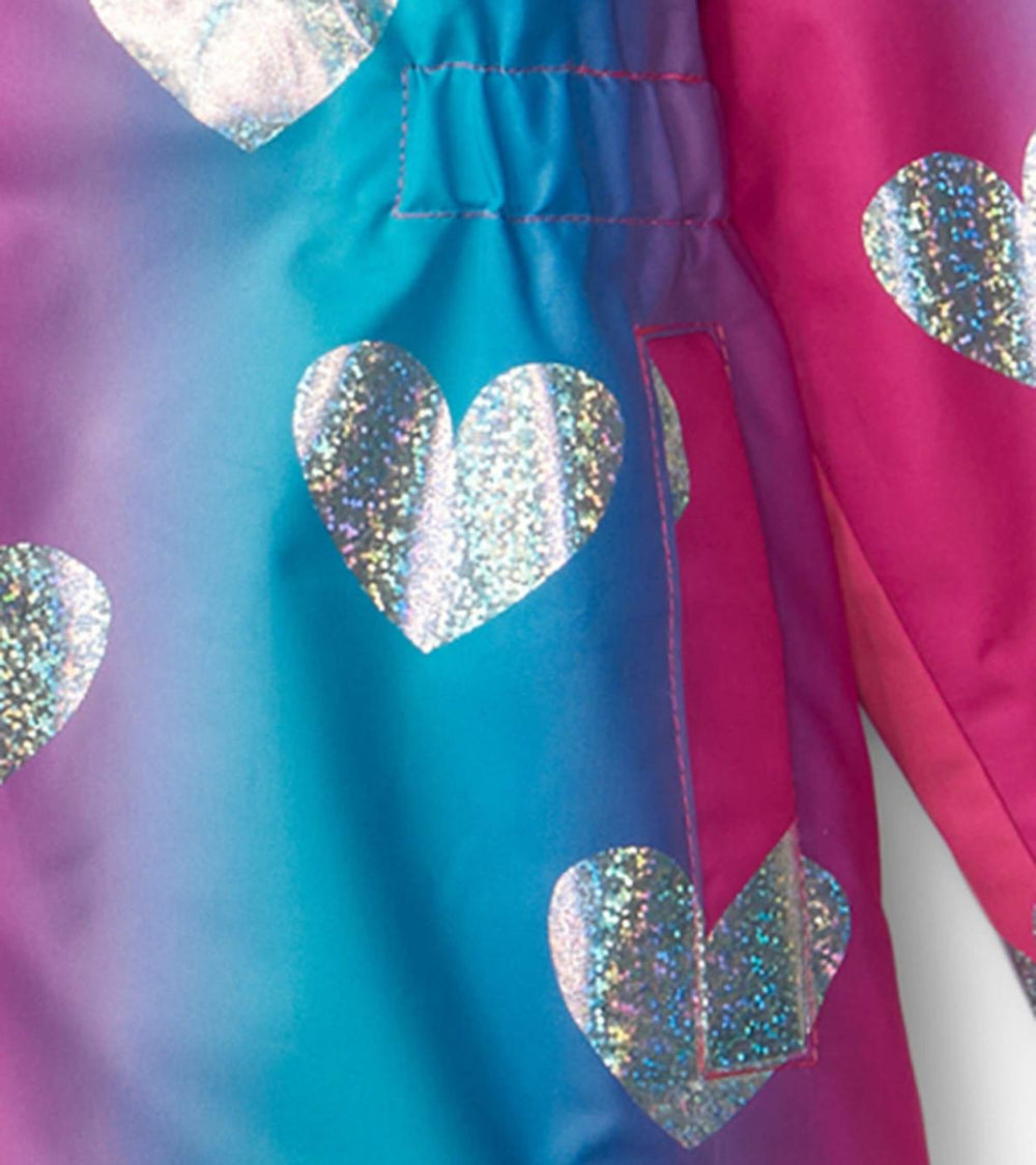 Hatley Rainwear | Girls Girls Fun Hearts Zip-Up Lightweight Rain Jacket