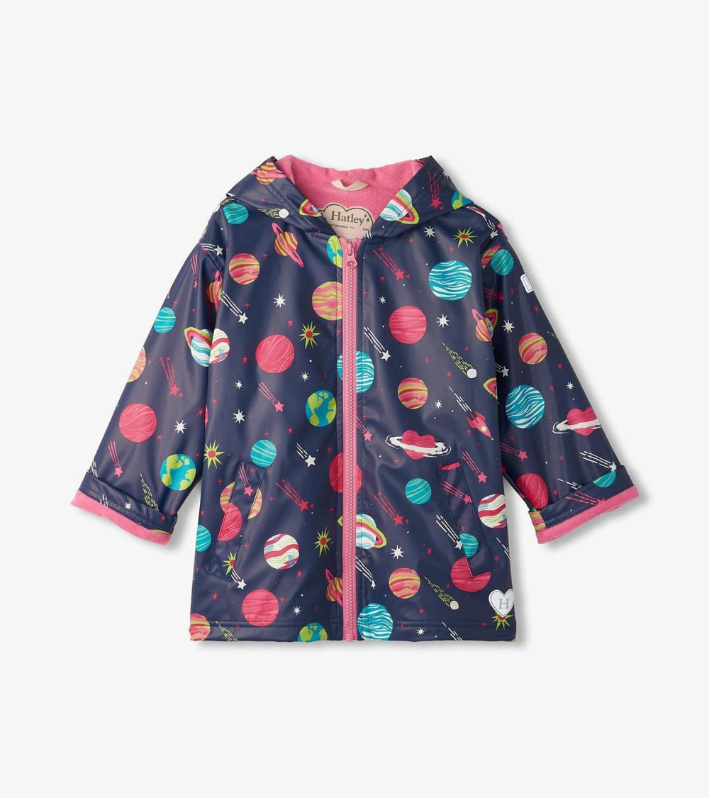 Hatley Rainwear | Girls Girls Interstellar Zip-Up Rain Jacket