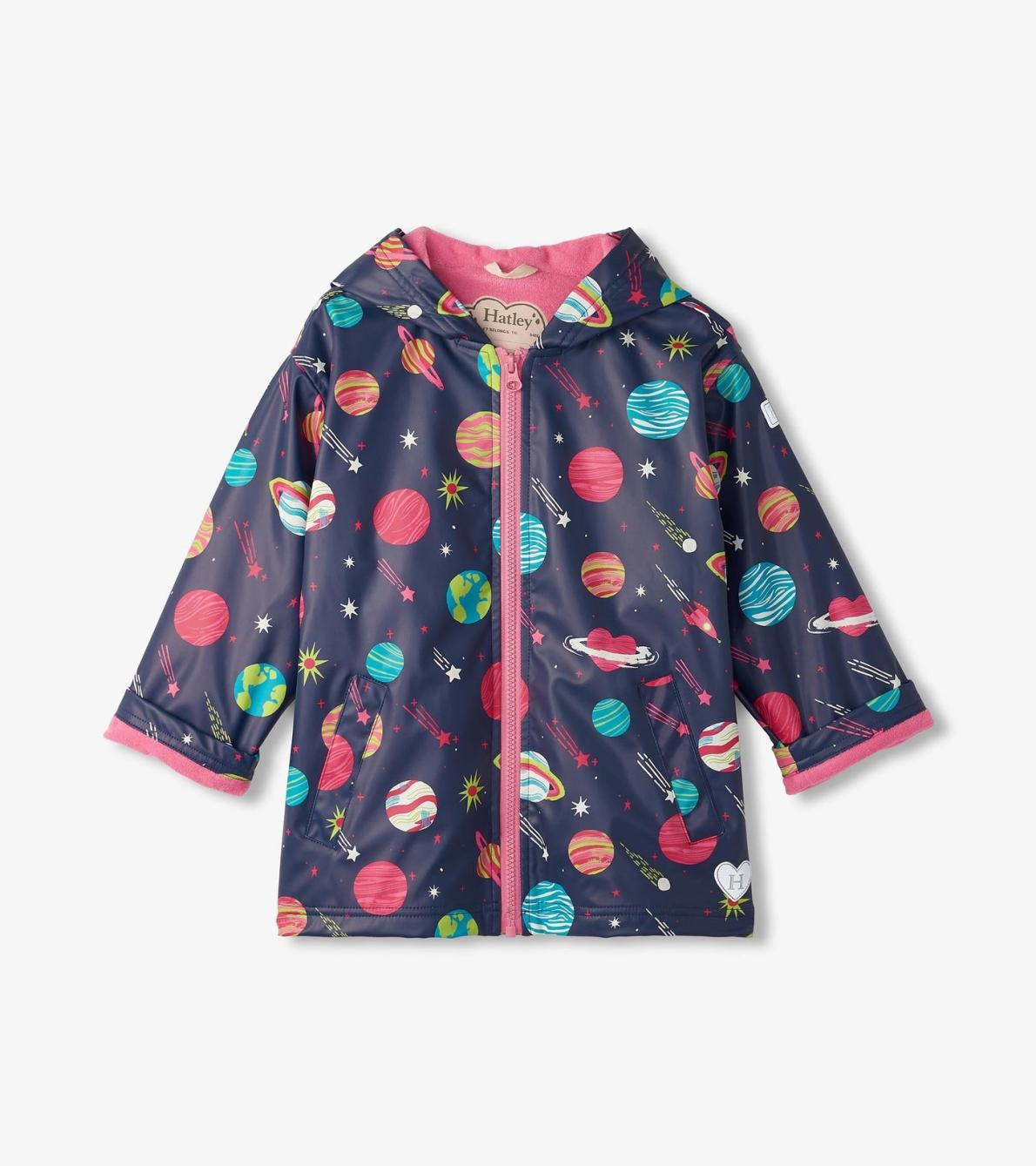 Hatley Rainwear | Girls Girls Interstellar Zip-Up Rain Jacket