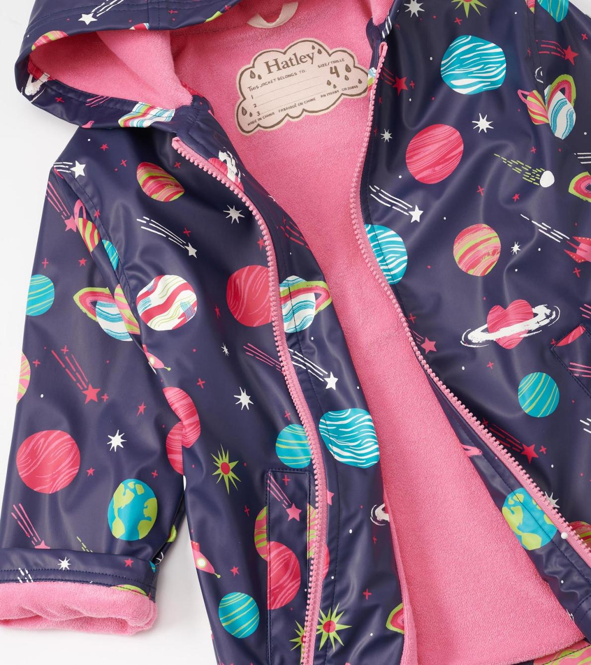 Hatley Rainwear | Girls Girls Interstellar Zip-Up Rain Jacket