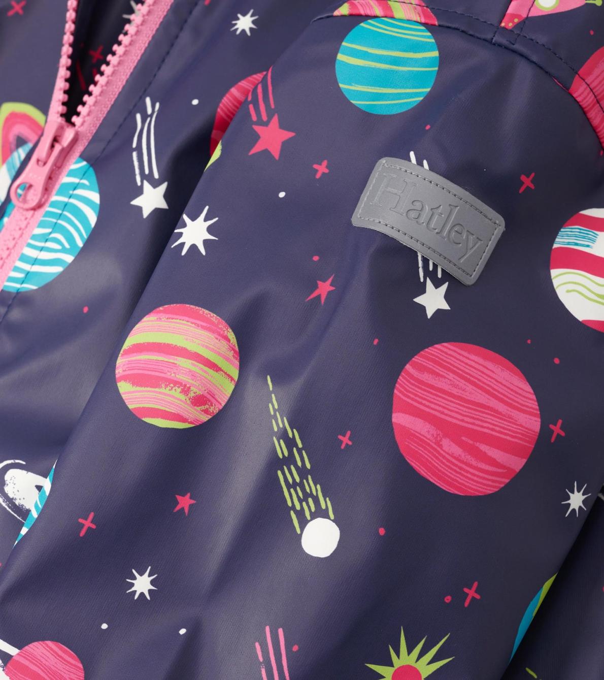 Hatley Rainwear | Girls Girls Interstellar Zip-Up Rain Jacket