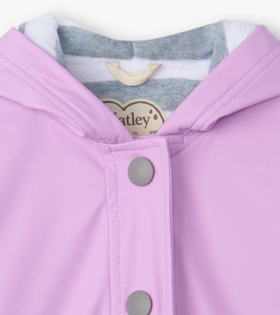 Hatley Rainwear | Girls Girls Lilac Button-Up Rain Jacket