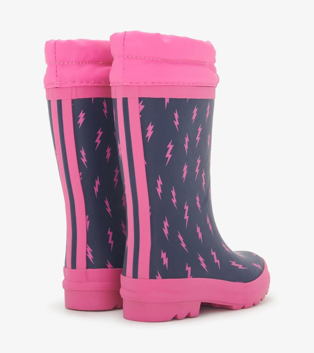Hatley Rainwear | Girls Girls Mini Lightning Bolts Sherpa Lined Rain Boots