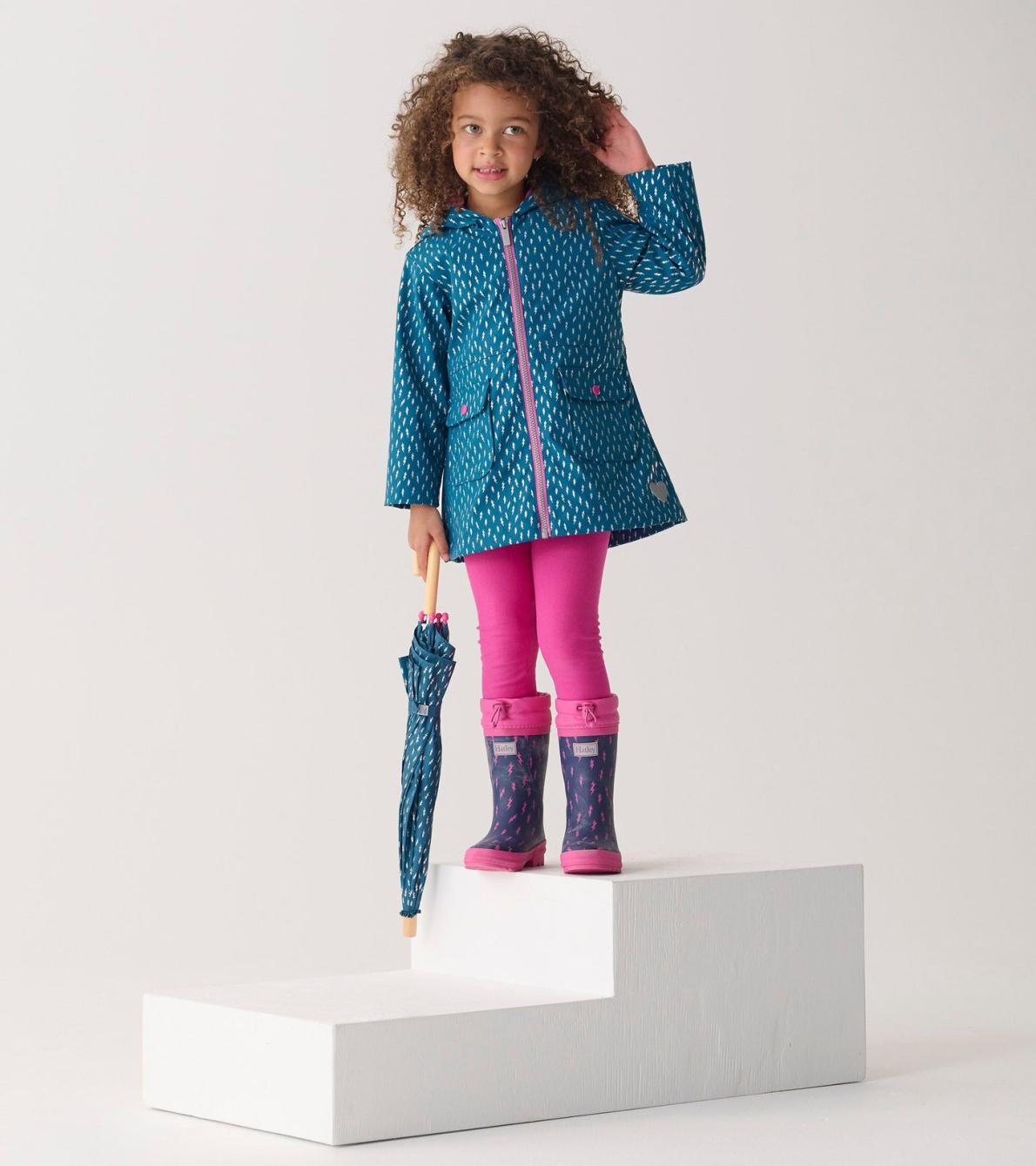 Hatley Rainwear | Girls Girls Mini Lightning Bolts Sherpa Lined Rain Boots
