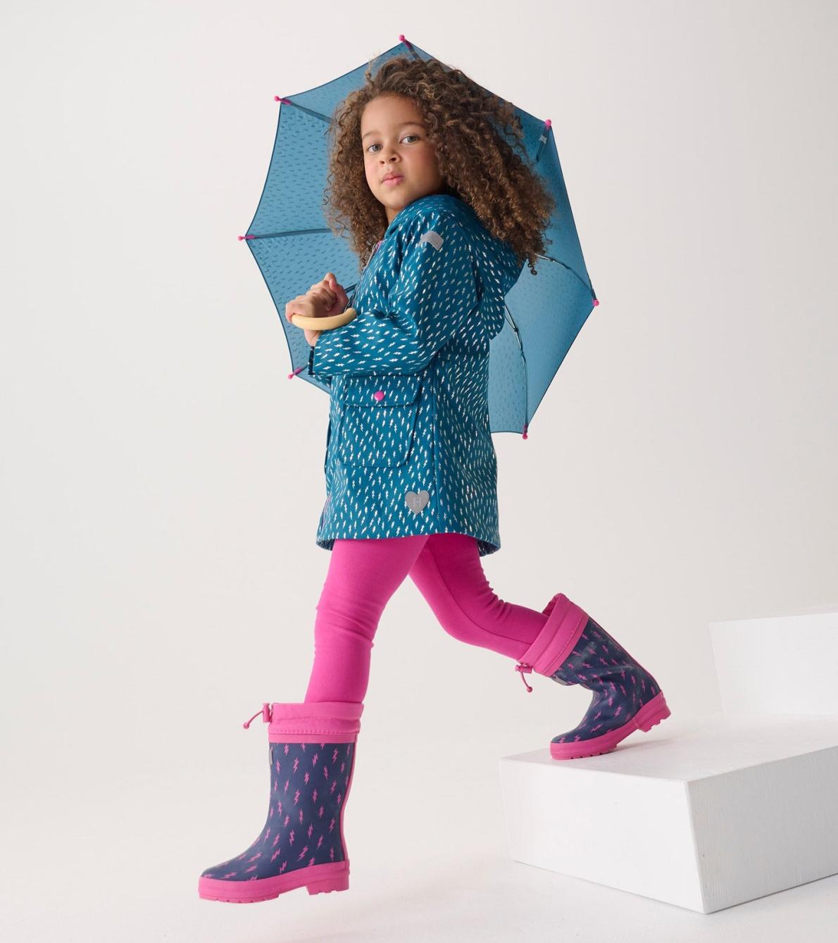 Hatley Rainwear | Girls Girls Mini Lightning Bolts Zip-Up Rain Jacket