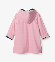 Hatley Rainwear | Girls Girls Pink &amp; Navy Button-Up Rain Jacket