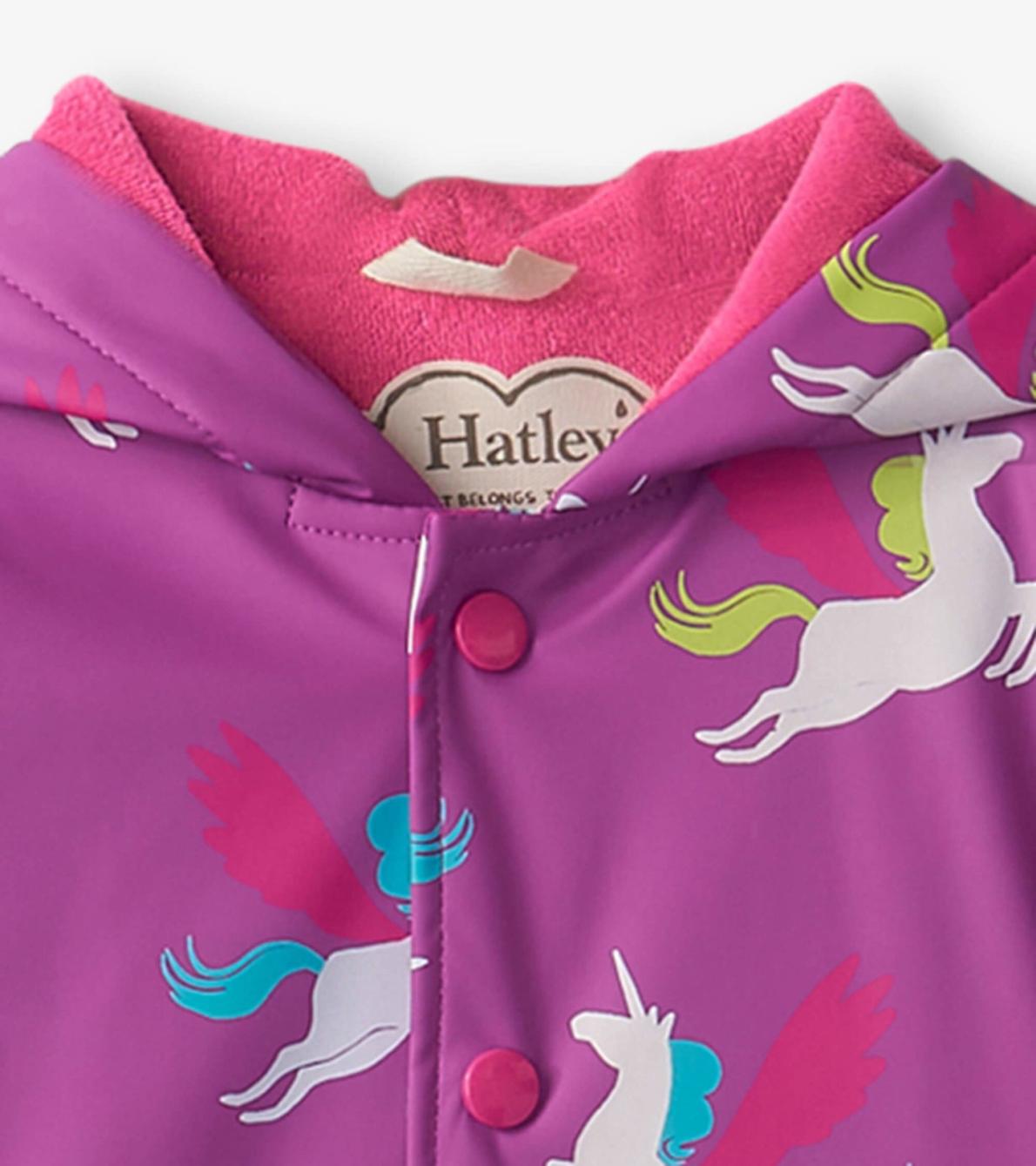Hatley Rainwear | Girls Girls Pretty Unicorn Colour Changing Button-Up Rain Jacket
