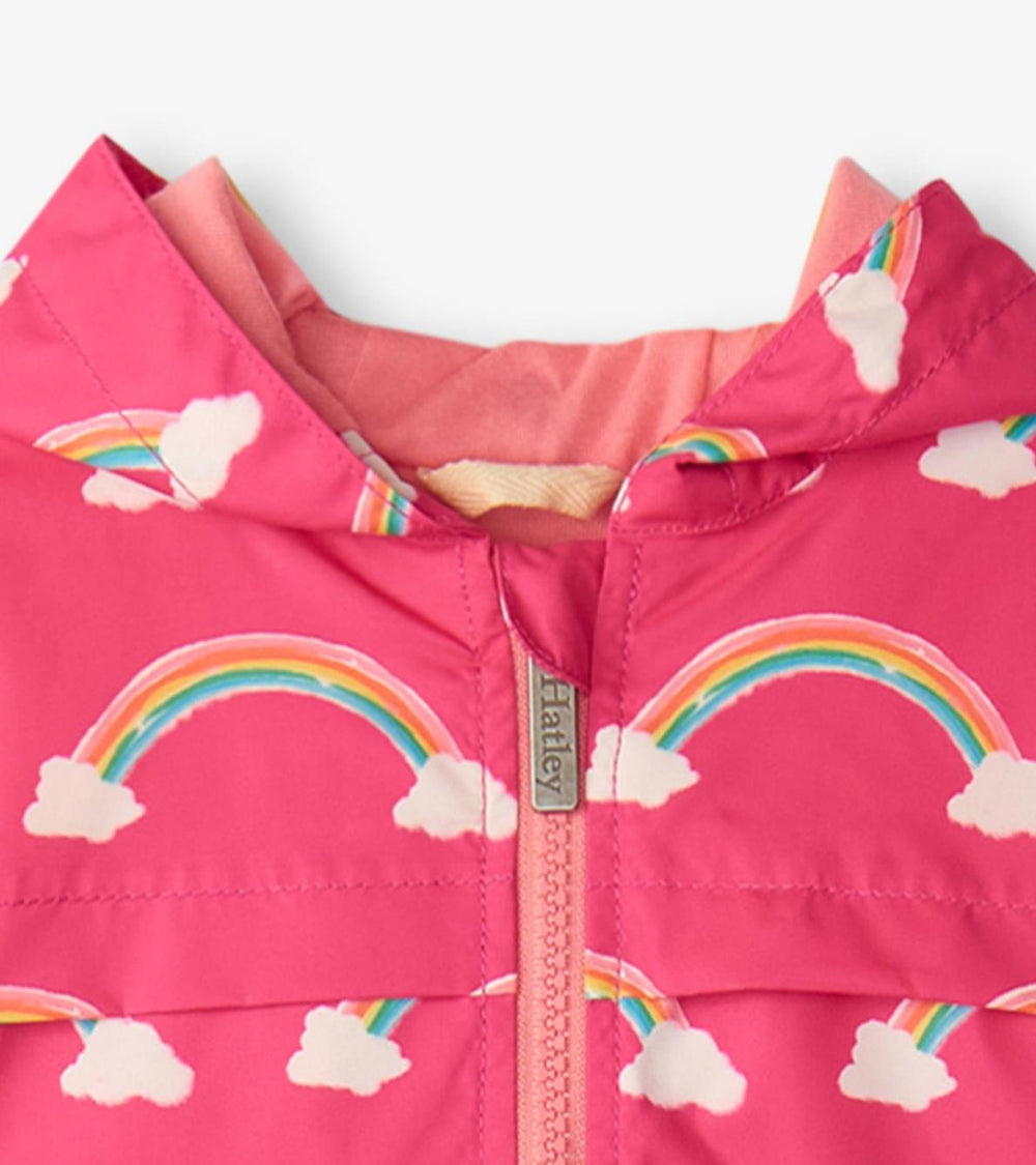 Hatley Rainwear | Girls Girls Summer Rainbow Zip-Up Lightweight Rain Jacket