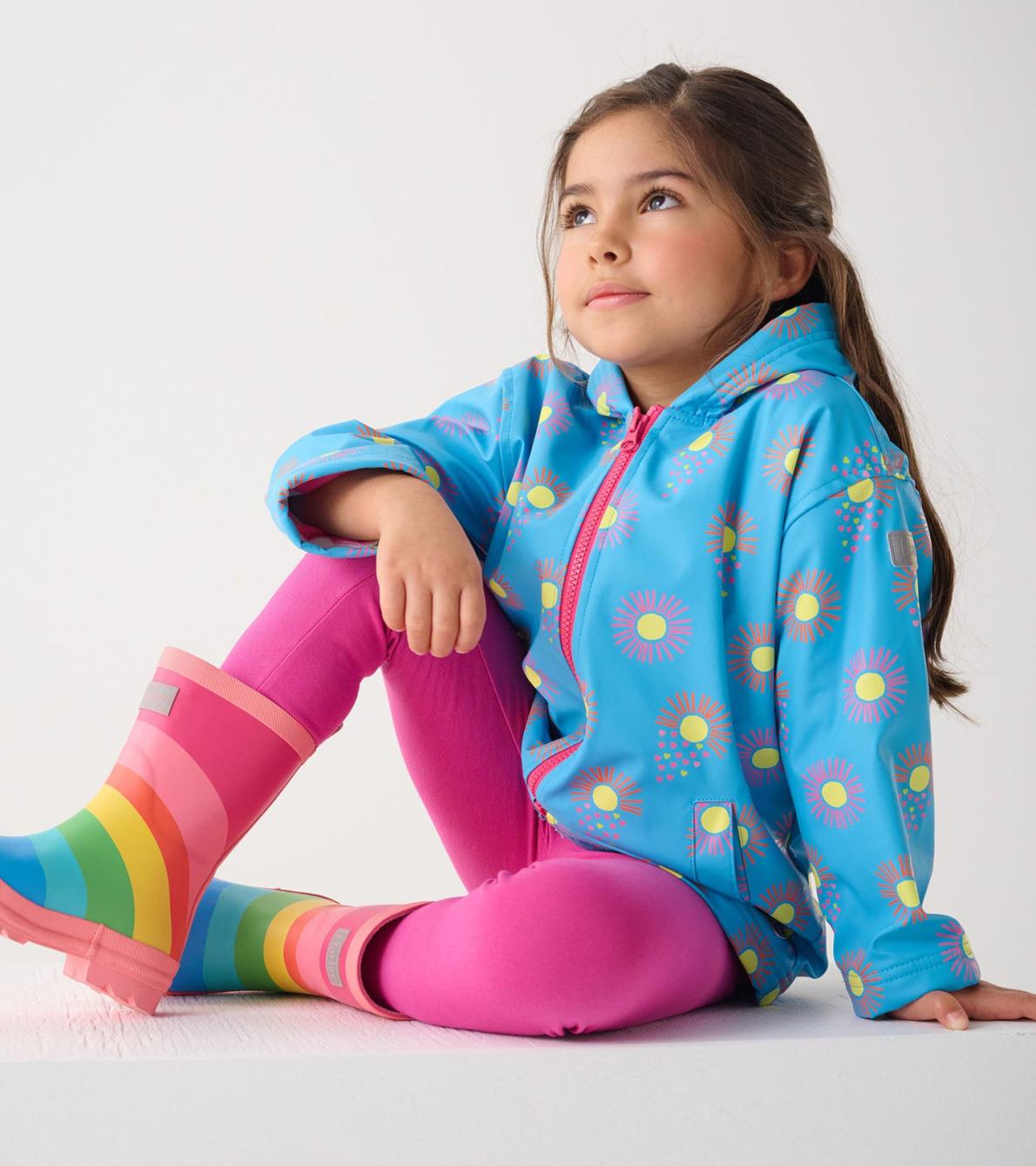 Hatley Rainwear | Girls Girls Sunrays Zip-Up Rain Jacket