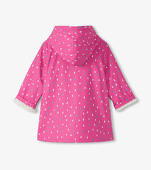 Hatley Rainwear | Girls Girls Tiny Dots Sherpa Lined Button-Up Rain Jacket