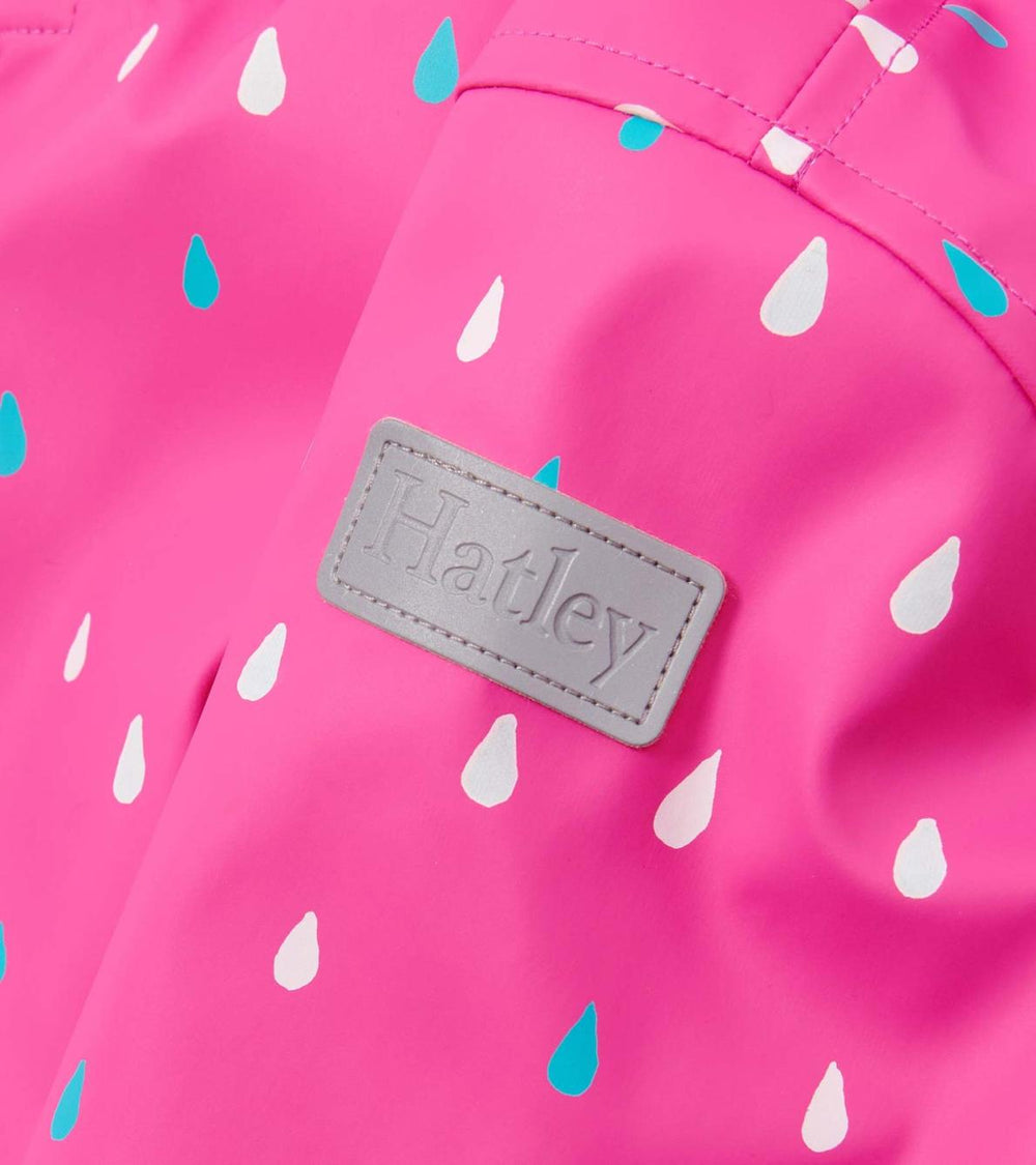 Hatley Rainwear | Girls Girls Tiny Dots Sherpa Lined Button-Up Rain Jacket