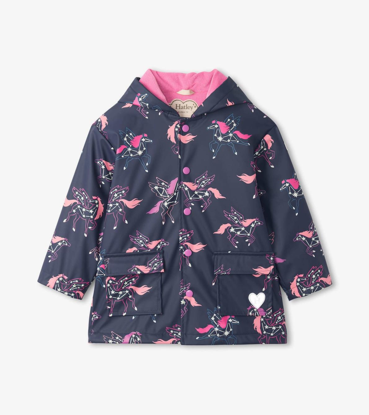 Hatley Rainwear | Girls Girls Unicorn Constellations Colour Changing Button-Up Rain Jacket