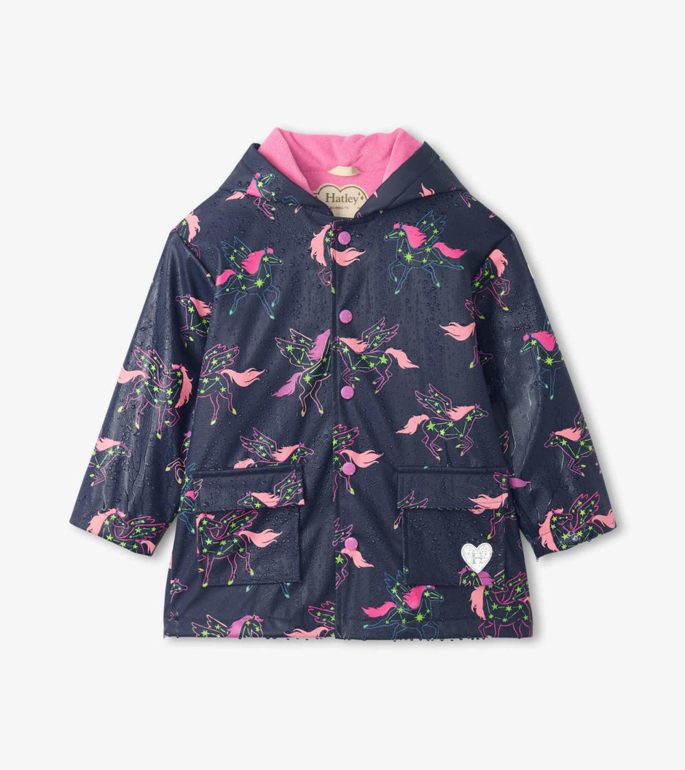 Hatley Rainwear | Girls Girls Unicorn Constellations Colour Changing Button-Up Rain Jacket