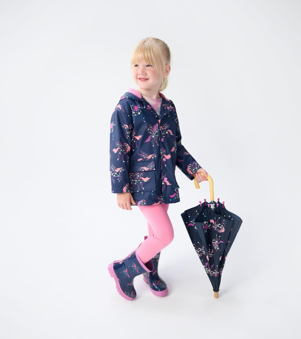 Hatley Rainwear | Girls Girls Unicorn Constellations Colour Changing Button-Up Rain Jacket
