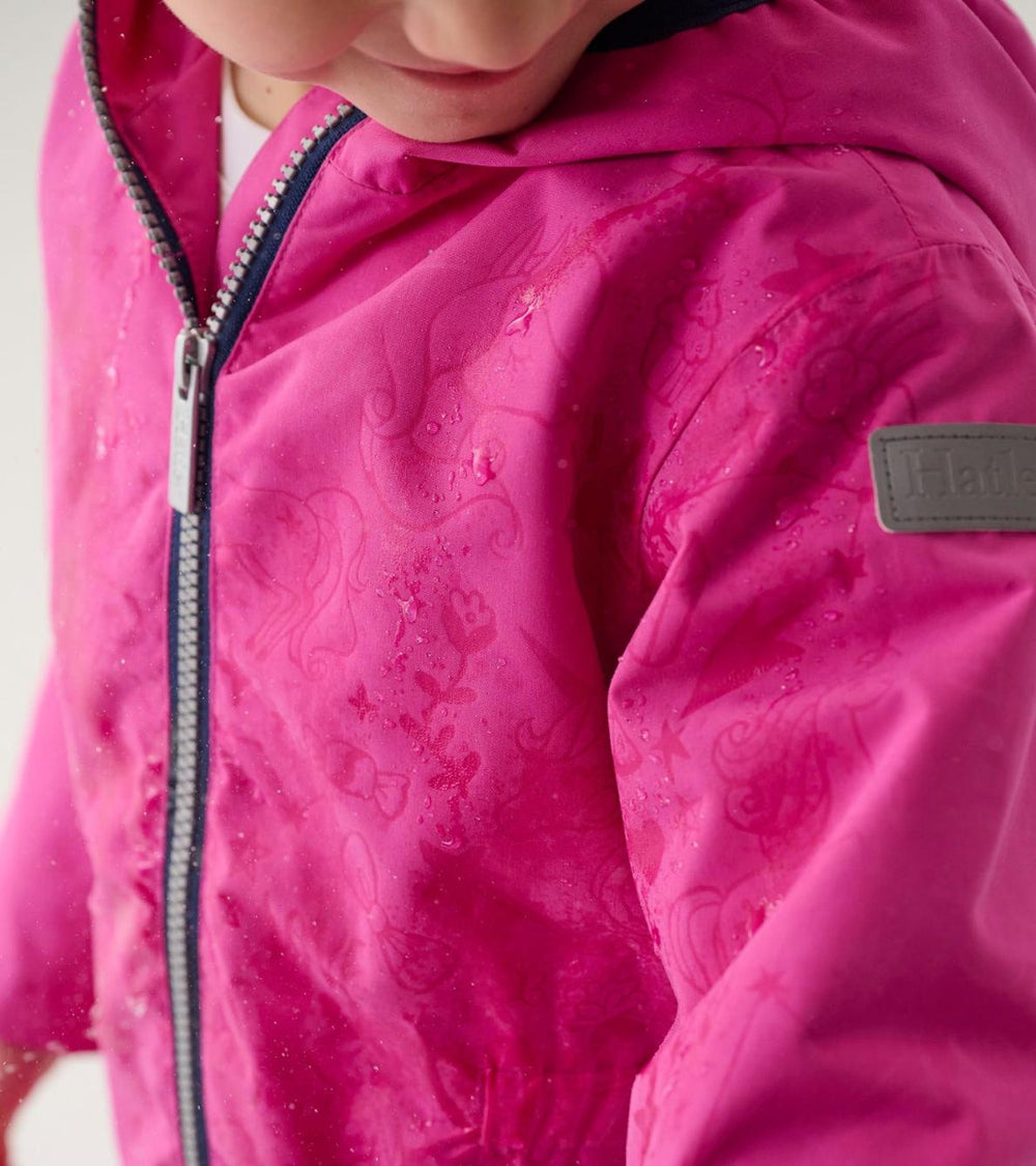 Hatley Rainwear | Girls Girls Unicorn Doodle Zip-Up Lightweight Rain Jacket