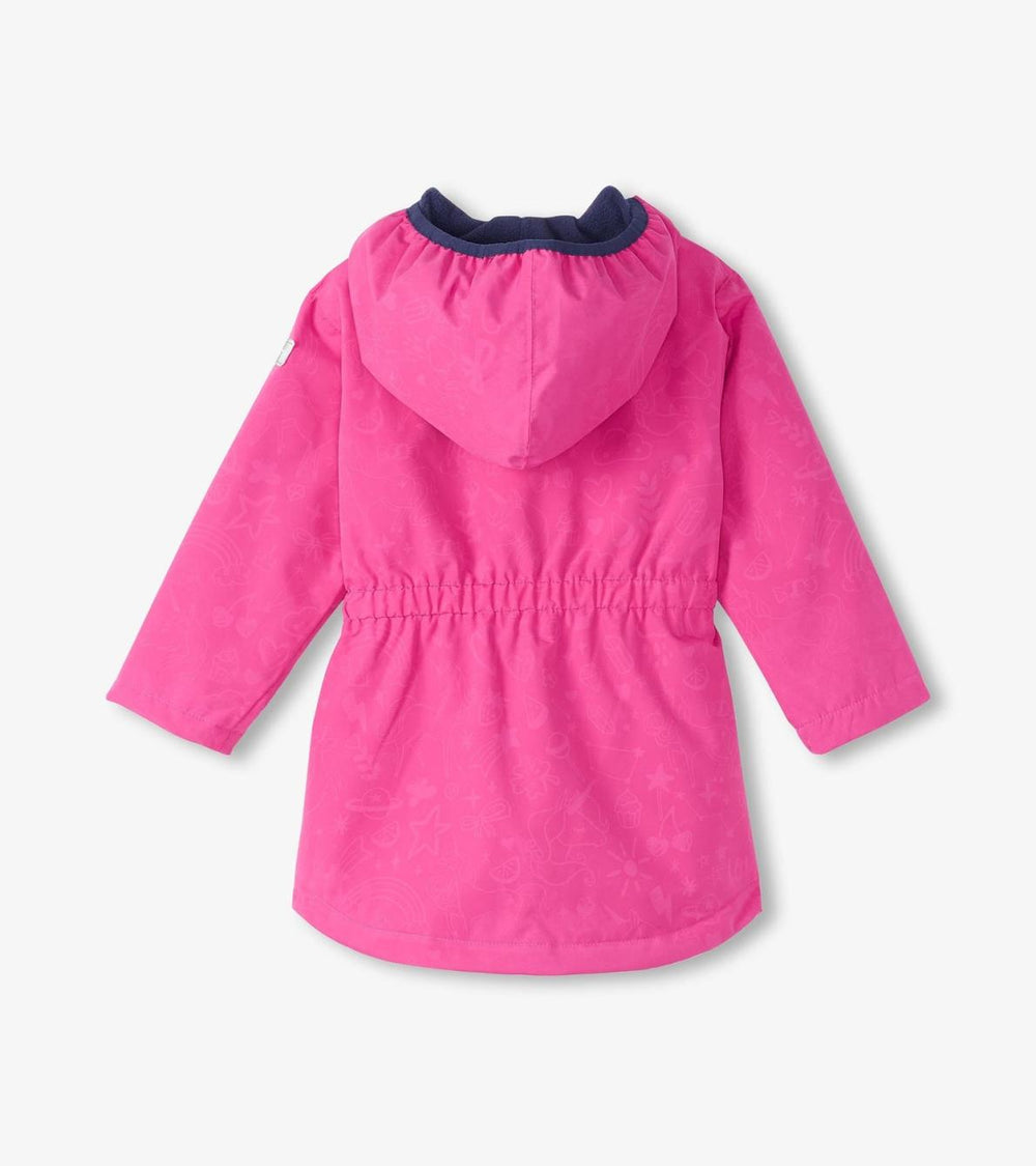 Hatley Rainwear | Girls Girls Unicorn Doodle Zip-Up Lightweight Rain Jacket