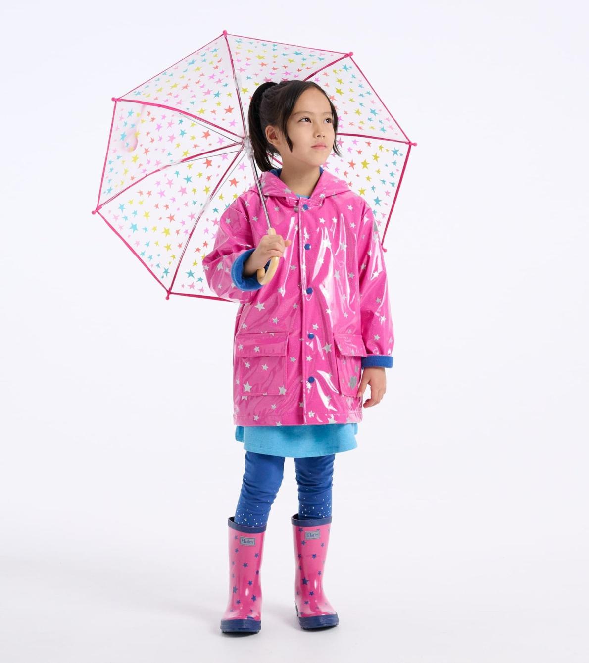 Hatley Rainwear | Girls Glitter Stars Shiny Rain Boots
