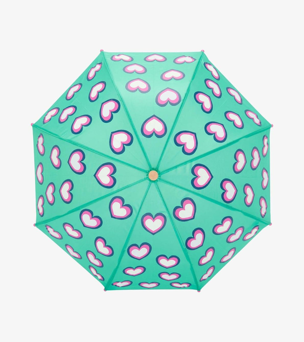 Hatley Rainwear | Girls Hearts Colour Changing Umbrella