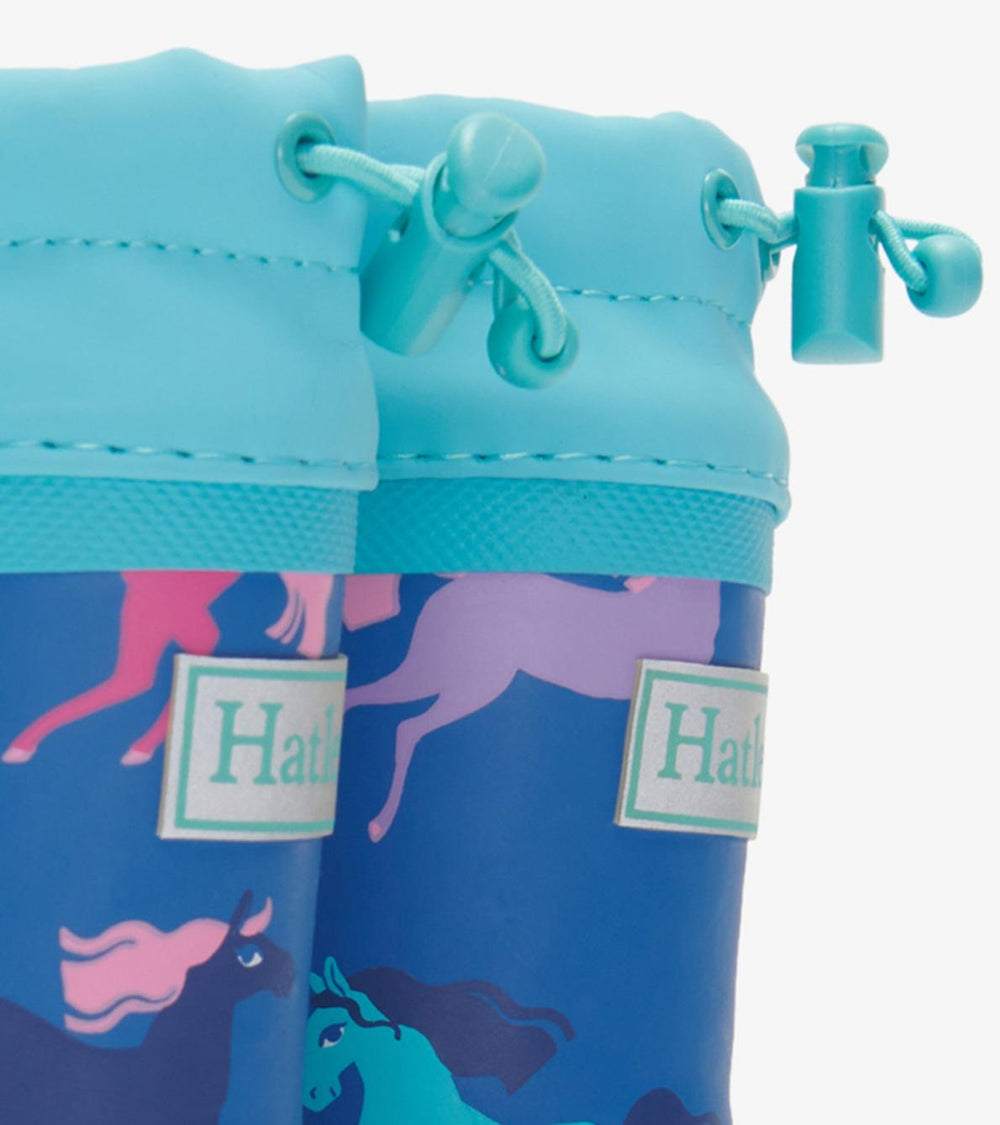 Hatley Rainwear | Girls Prancing Horses Sherpa Lined Rain Boots