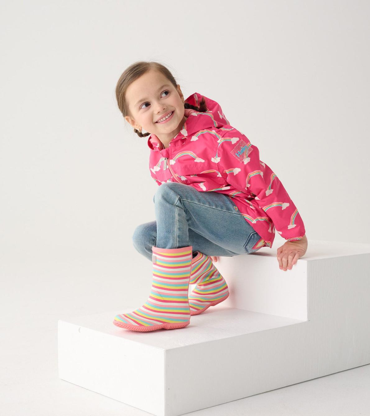 Hatley Rainwear | Girls/Baby &amp; Toddler Girls Pretty Stripes Packable Rain Boots
