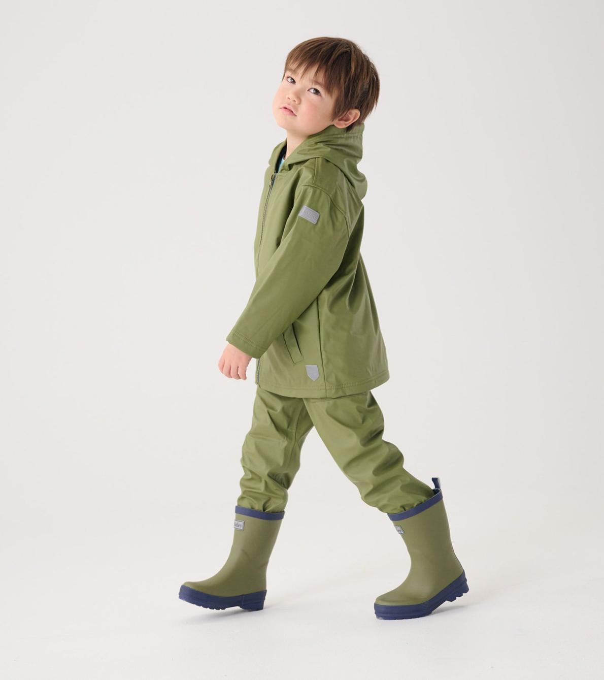Hatley Rainwear | Girls/Boys Boys Forest Green Zip-Up Rain Jacket