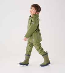 Hatley Rainwear | Girls/Boys Boys Forest Green Zip-Up Rain Jacket