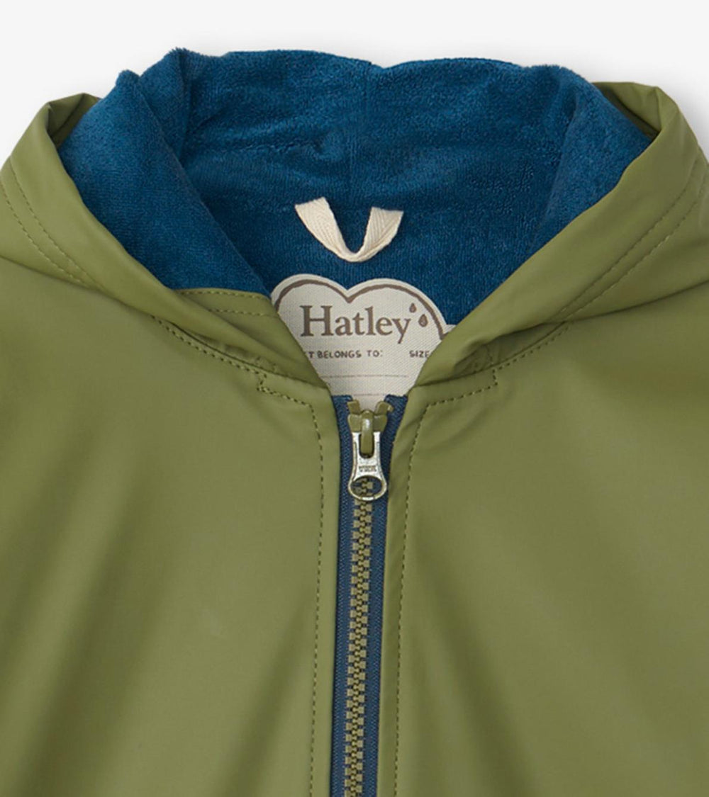Hatley Rainwear | Girls/Boys Boys Forest Green Zip-Up Rain Jacket