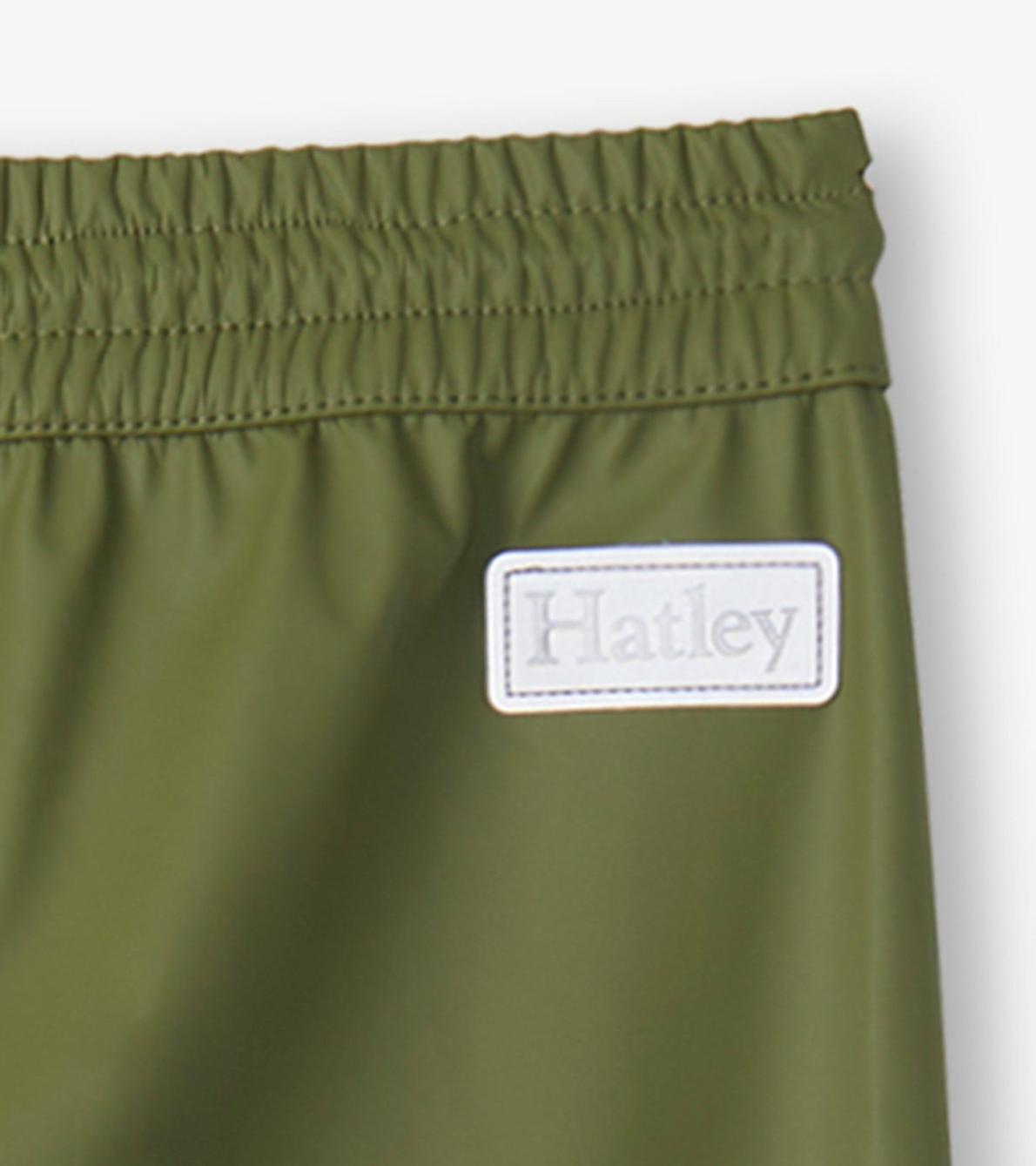 Hatley Rainwear | Girls/Boys Forest Green Rain Pants